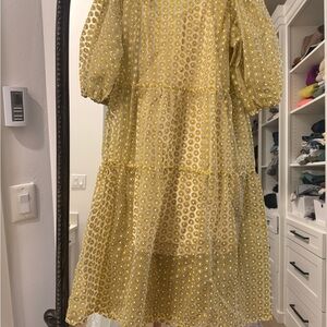 Topshop Daisy Puff Sleeve Faux Wrap Dress, Size 6